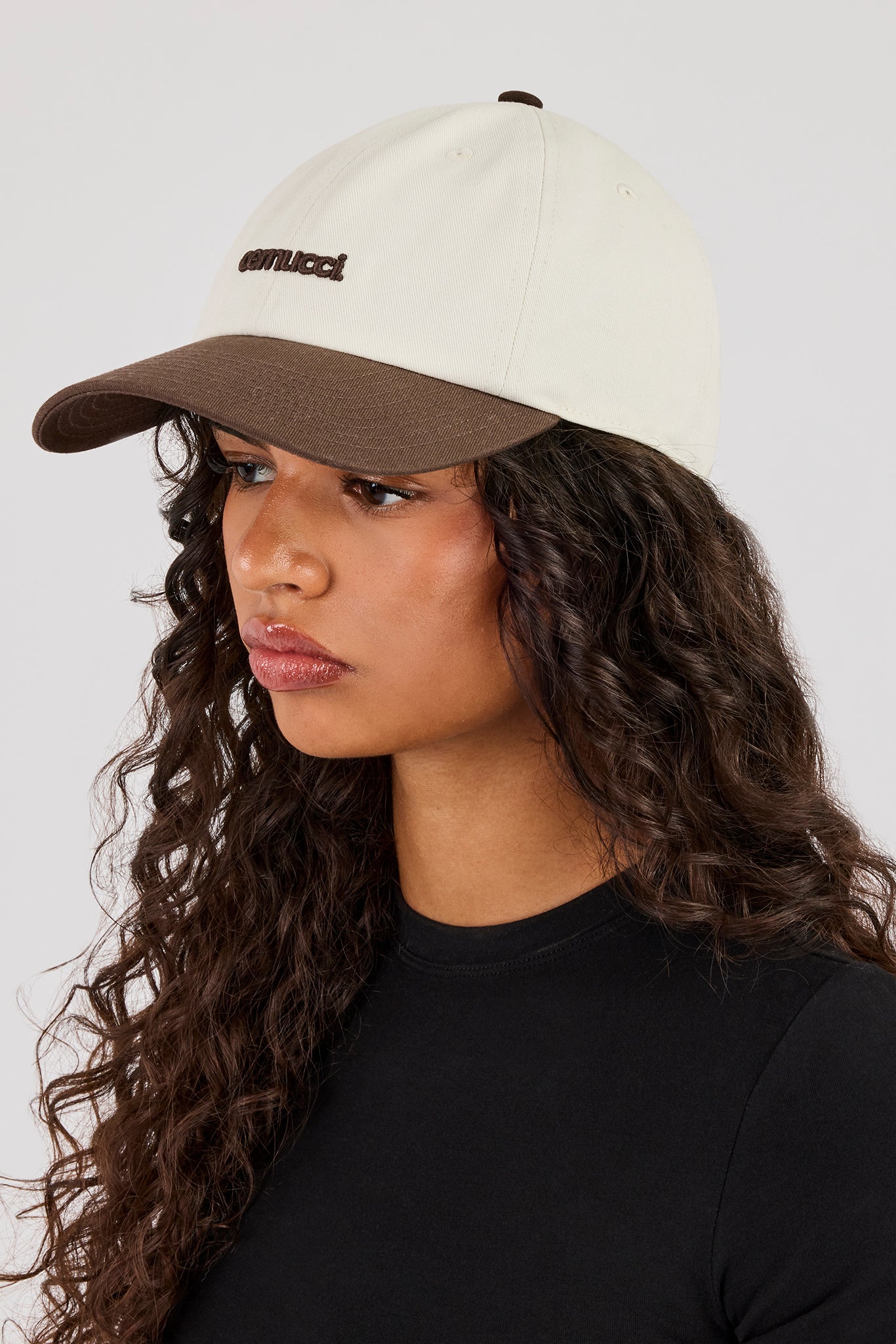 Damen Contrast Micro Logo Kappe - Braun